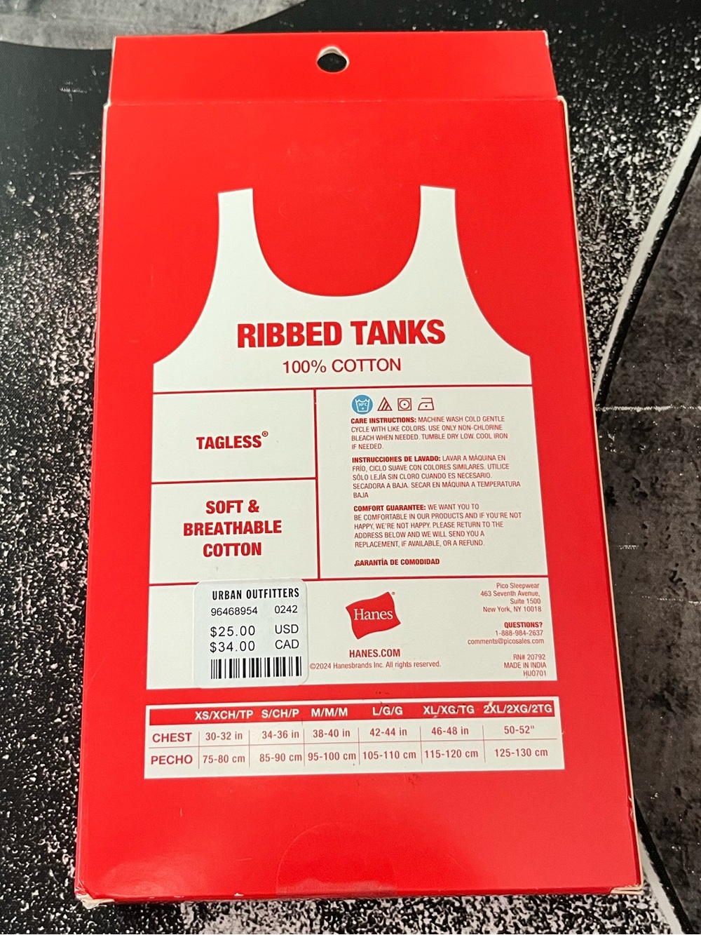 NEW Hanes 2-Pack Ribbed Tanks - Picture 7 of 7